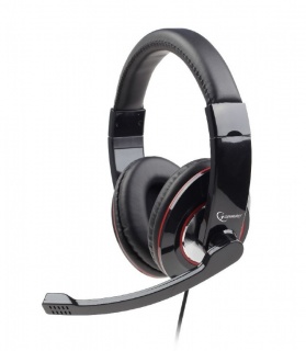 Casti stereo cu microfon Black, Gembird MHS-001