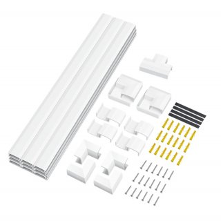 Kit canal cablu 67 piese montare perete Alb, Logilink KAB0110